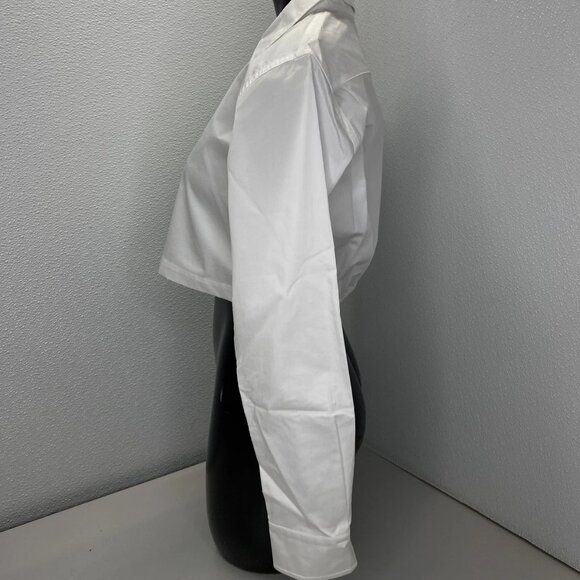 NEW TIBI Women's Shirt White Size XXS Eco Poplin Cropped Long Sleeve Button Down - Picture 10 of 12